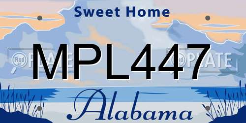 MPL447 Alabama License Plate