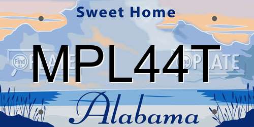 MPL44T Alabama License Plate