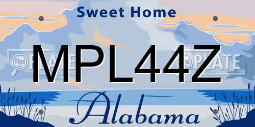 MPL44Z Alabama License Plate