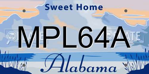 MPL64A Alabama License Plate