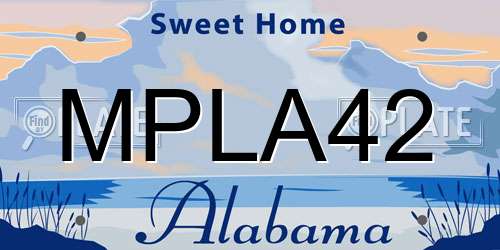 MPLA42 Alabama License Plate