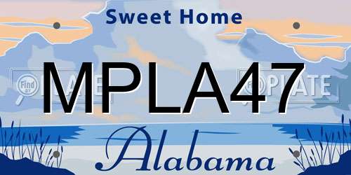 MPLA47 Alabama License Plate