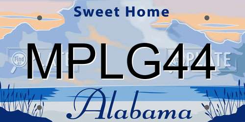 MPLG44 Alabama License Plate