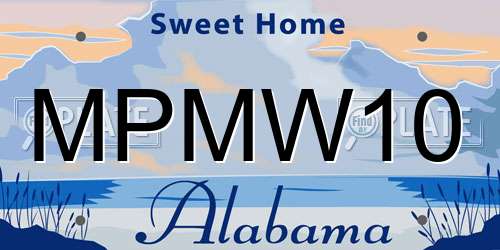 MPMW10 Alabama License Plate