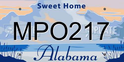 MPO217 Alabama License Plate