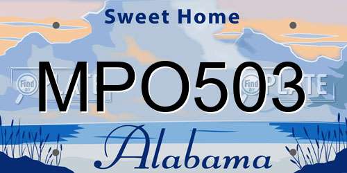MPO503 Alabama License Plate