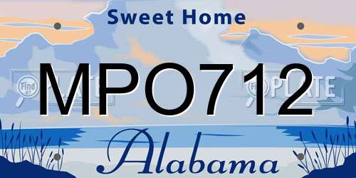 MPO712 Alabama License Plate