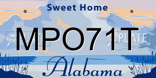 MPO71T Alabama License Plate