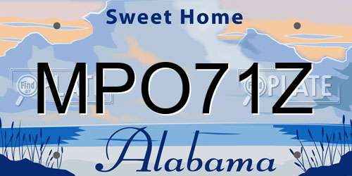 MPO71Z Alabama License Plate