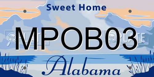 MPOB03 Alabama License Plate