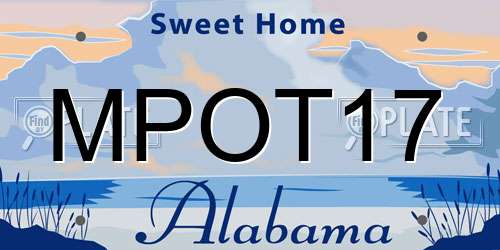 MPOT17 Alabama License Plate