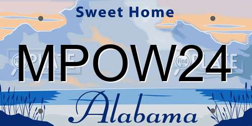 MPOW24 Alabama License Plate