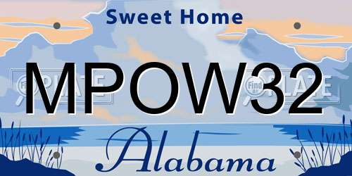 MPOW32 Alabama License Plate