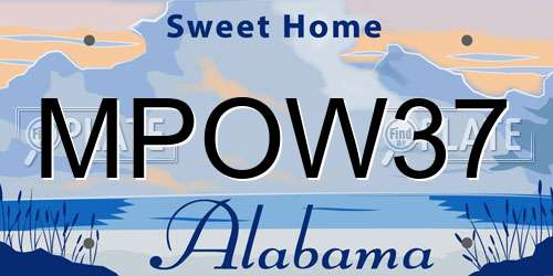 MPOW37 Alabama License Plate