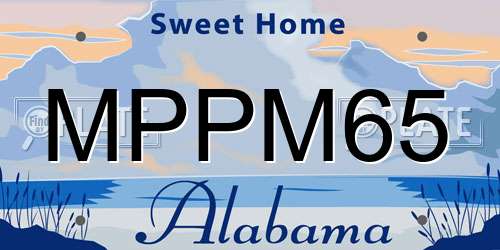 MPPM65 Alabama License Plate