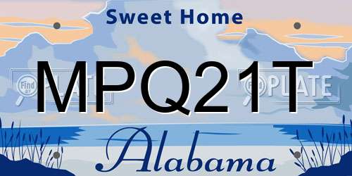 MPQ21T Alabama License Plate