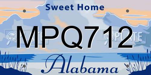 MPQ712 Alabama License Plate