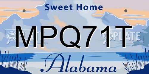 MPQ71T Alabama License Plate