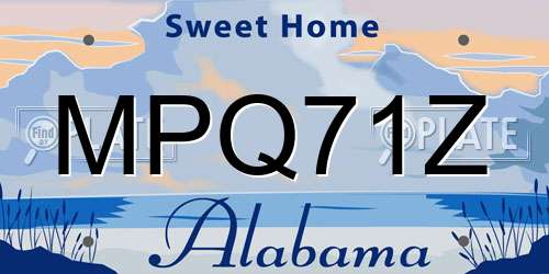 MPQ71Z Alabama License Plate
