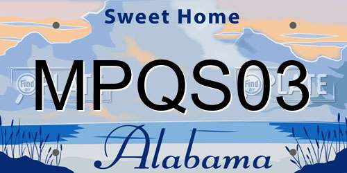 MPQS03 Alabama License Plate