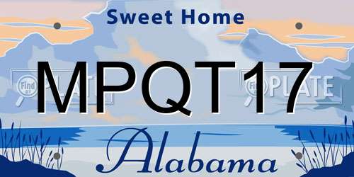MPQT17 Alabama License Plate