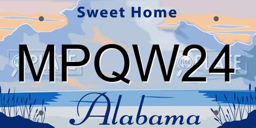 MPQW24 Alabama License Plate