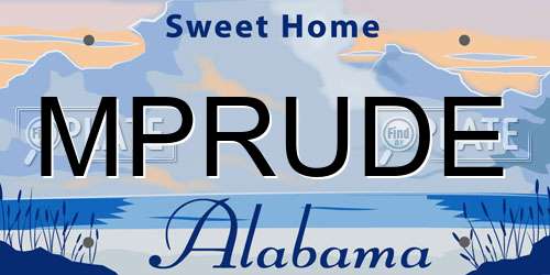 MPRUDE Alabama License Plate