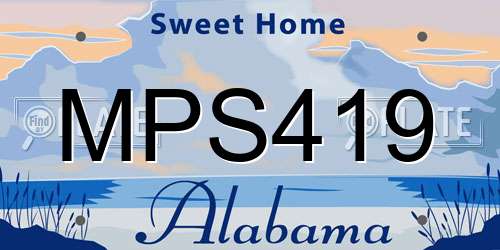 MPS419 Alabama License Plate