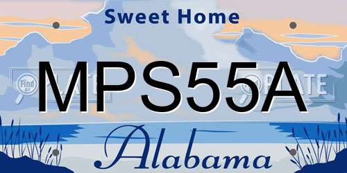 MPS55A Alabama License Plate