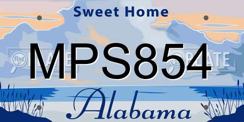 MPS854 Alabama License Plate