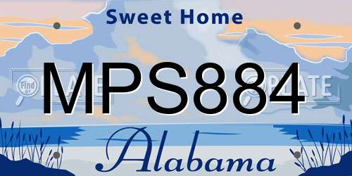 MPS884 Alabama License Plate