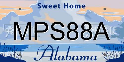 MPS88A Alabama License Plate