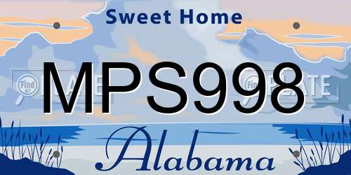 MPS998 Alabama License Plate