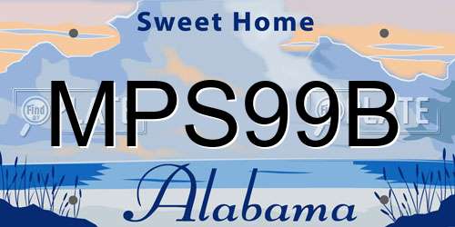MPS99B Alabama License Plate