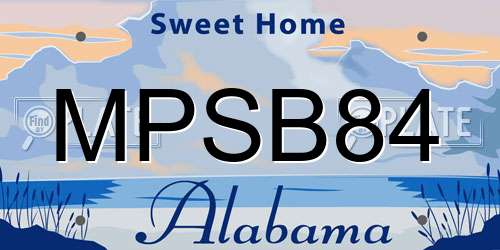MPSB84 Alabama License Plate