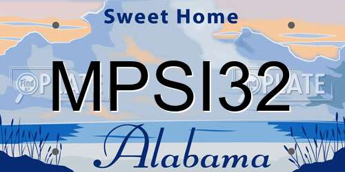 MPSI32 Alabama License Plate