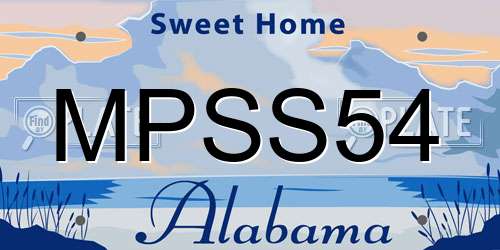 MPSS54 Alabama License Plate