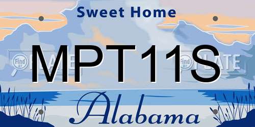 MPT11S Alabama License Plate