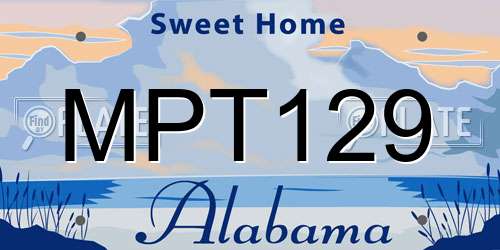 MPT129 Alabama License Plate