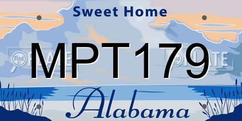 MPT179 Alabama License Plate