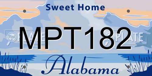 MPT182 Alabama License Plate