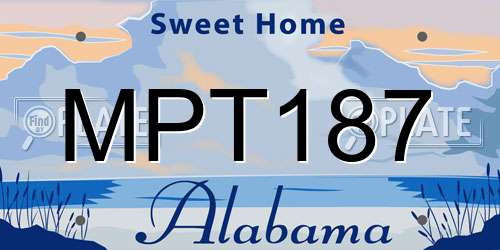 MPT187 Alabama License Plate