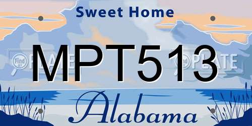 MPT513 Alabama License Plate