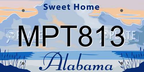 MPT813 Alabama License Plate
