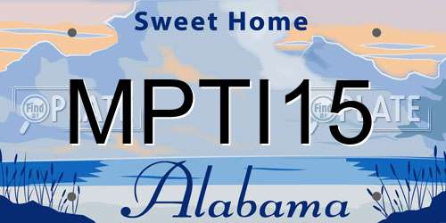 MPTI15 Alabama License Plate