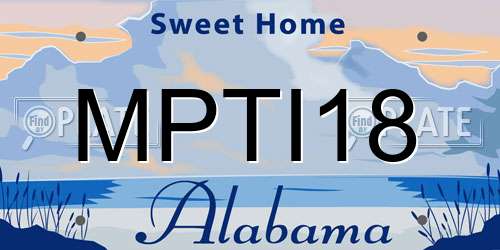 MPTI18 Alabama License Plate