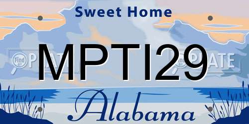 MPTI29 Alabama License Plate