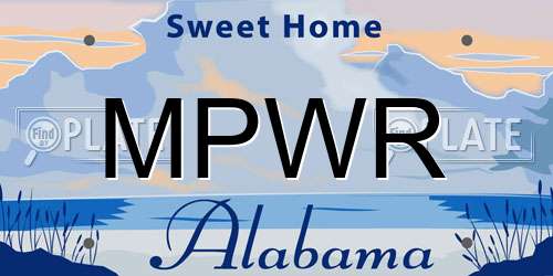MPWR Alabama License Plate