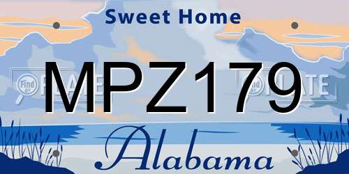 MPZ179 Alabama License Plate