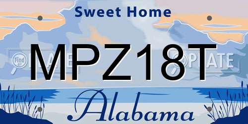 MPZ18T Alabama License Plate